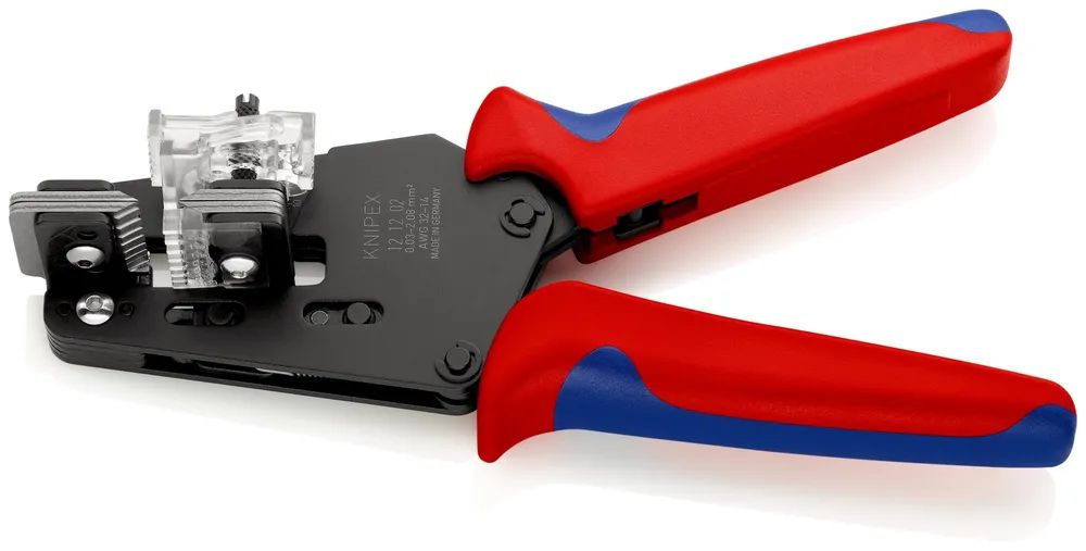 KNIPEX Präzisions-Abisolierzange mit Formmessern mit Mehrkomponenten-Hüllen brüniert 195 mm