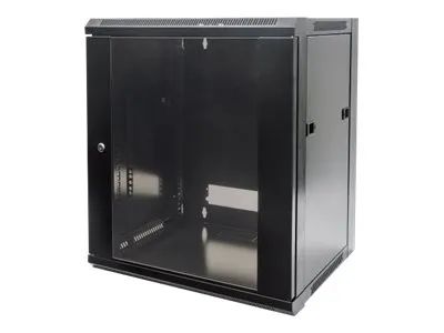 Intellinet Network Cabinet, Wall Mount (Standard), 6U, Usable Depth 260mm/Width 510mm, Black, Flatpack, Max 60kg, Metal & Glass Door, Back Panel, Removeable Sides, Suitable also for use on desk or floor, 19",Parts for wall install (eg screws/rawl plu