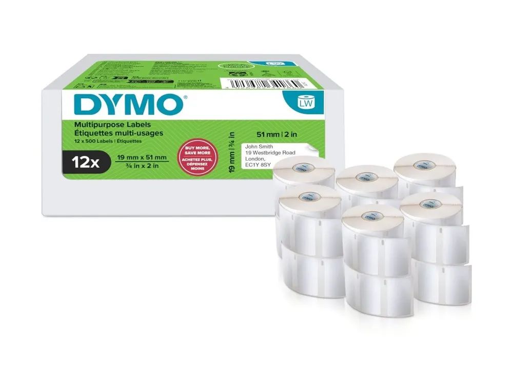Dymo Etiketten Vielzweck 12 Rollen a 500 weiss ablösbar