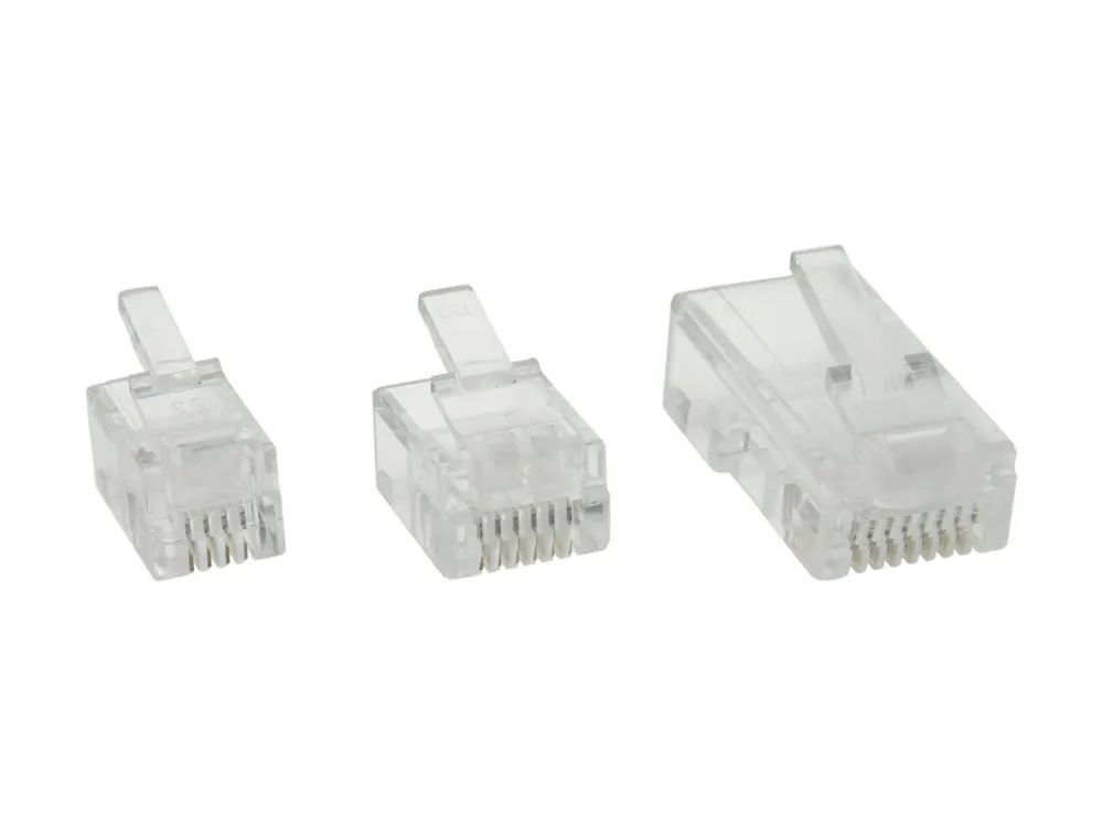 InLine Modularstecker - 8P8C RJ45 zum Crimpen auf Flachkabel (ISDN) - 100er Pack