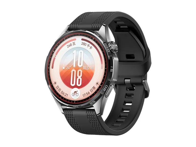 Huawei Watch GT 7 - 46 mm - Edelstahl - intelligente Uhr mit Riemen - Flouroelastomer - schwarz - Handgelenkgröße: 140-210 mm - Anzeige 3.7 cm (1.47")