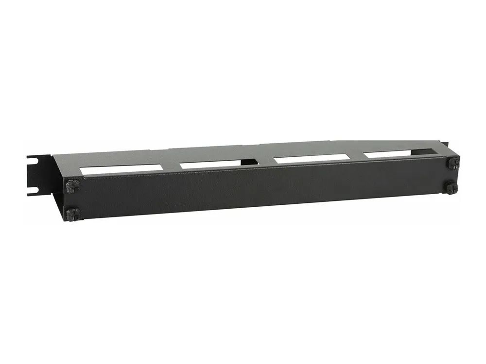 Lanview by Logon - Rack R-type cable organizer - with cover - Schwarz, RAL 9005 - 1U - 48.3 cm (19")