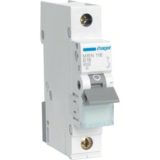 Hager LS-SCHALTER 1P 16A-B 6KA 1PLE / HAGER MBN116
