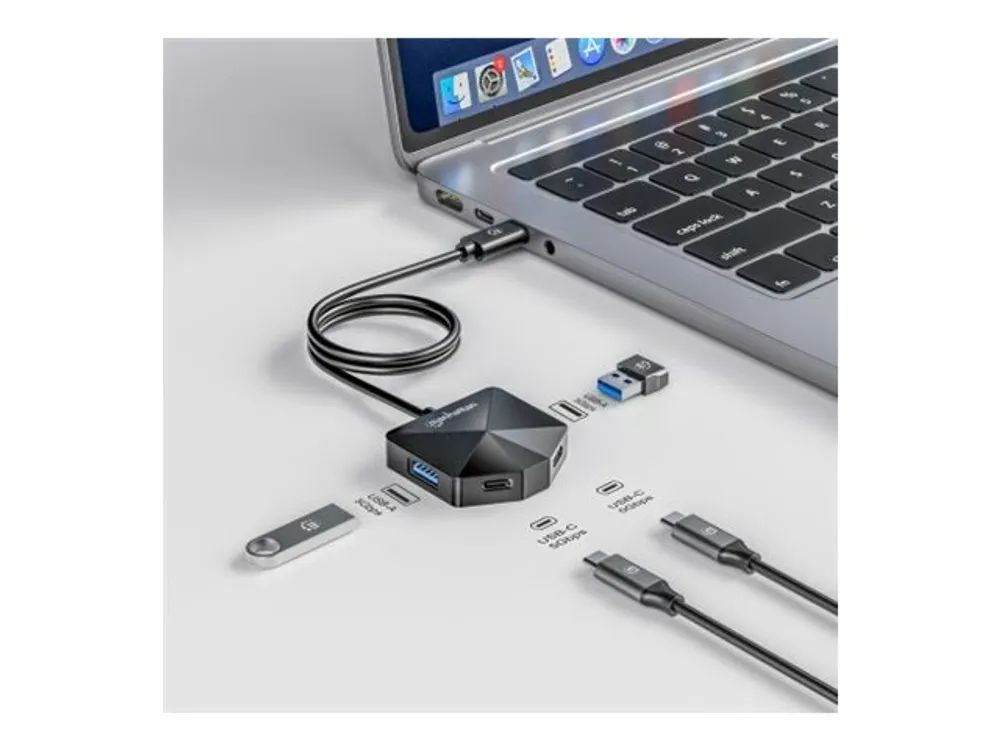 Manhattan USB Hub USB-C Stecker 2xUSB-C 2xUSB-A Port - Hub - 4-Port