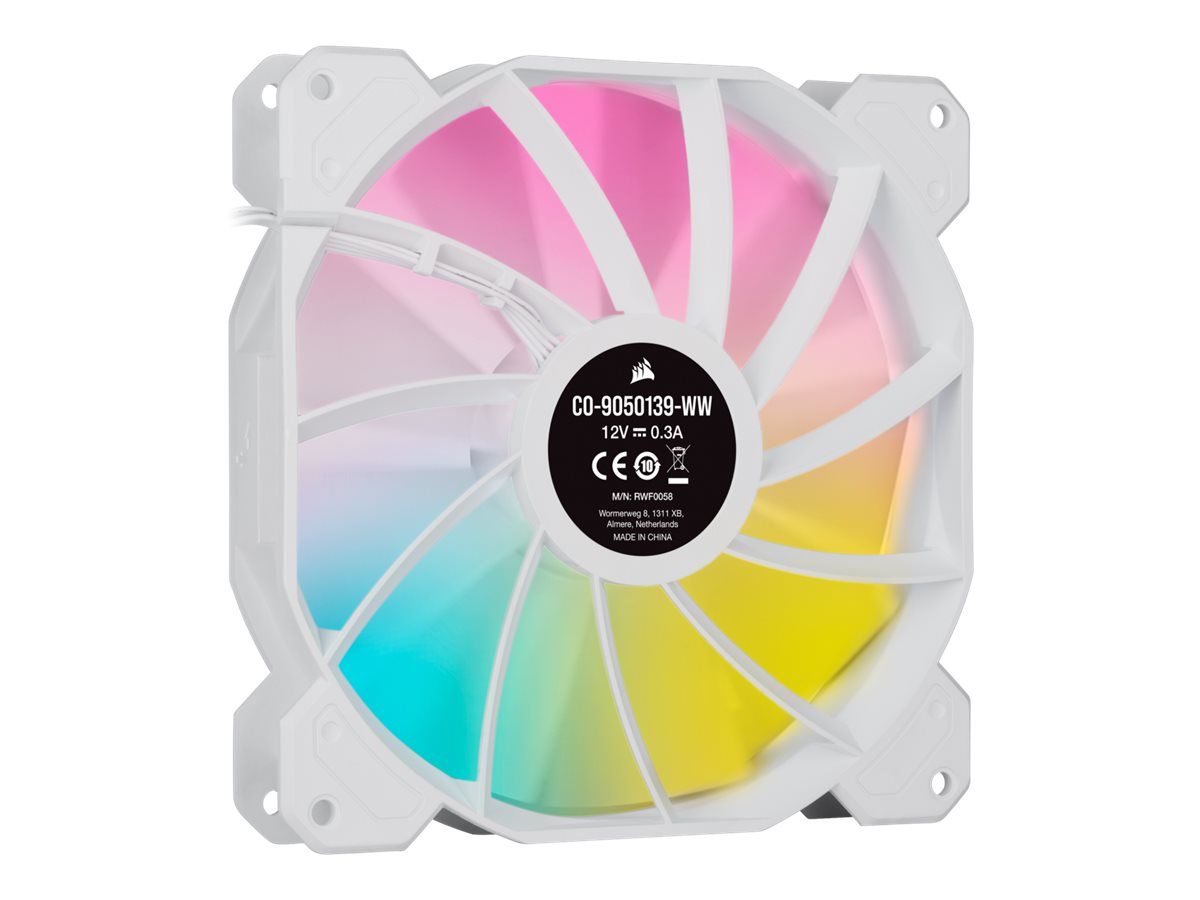 Corsair iCUE SP140 RGB ELITE - Gehäuselüfter - 140 mm - weiß (Packung mit 2)