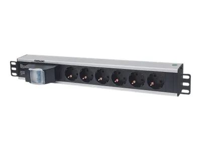 Intellinet 19" 1.5U Rackmount 6-Way Power Strip - German Type", With Double Air Switch, No Surge Protection, 1.6m Power Cord - Stromverteilungseinheit (Rack - einbaufähig)
