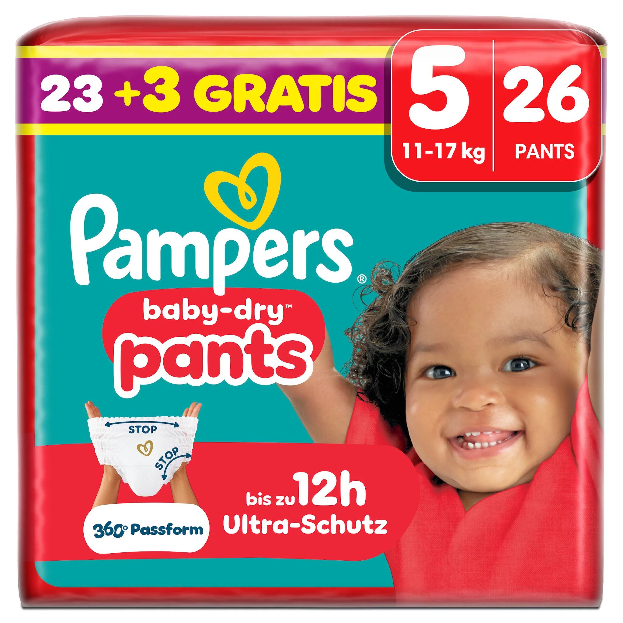 Pampers Baby Dry Pants Gr.5 Junior 11-17kg Single Overfill, 26 Stk.