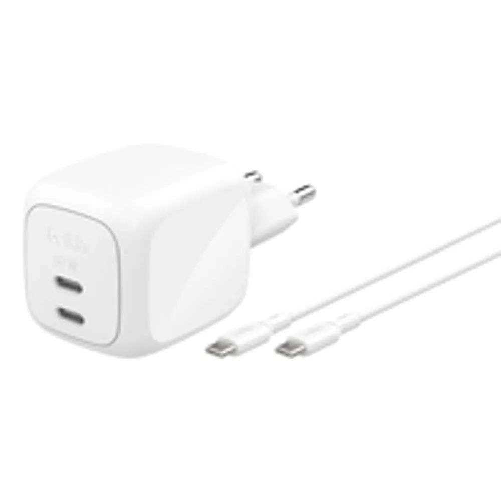 Belkin BoostCharge Pro - Netzteil - GaN - 67 Watt - Fast Charge - 2 Ausgabeanschlussstellen (2 x USB-C)