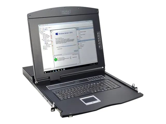 DIGITUS 17" LCD KVM Konsole, 1-Port VGA, französische Tastatur