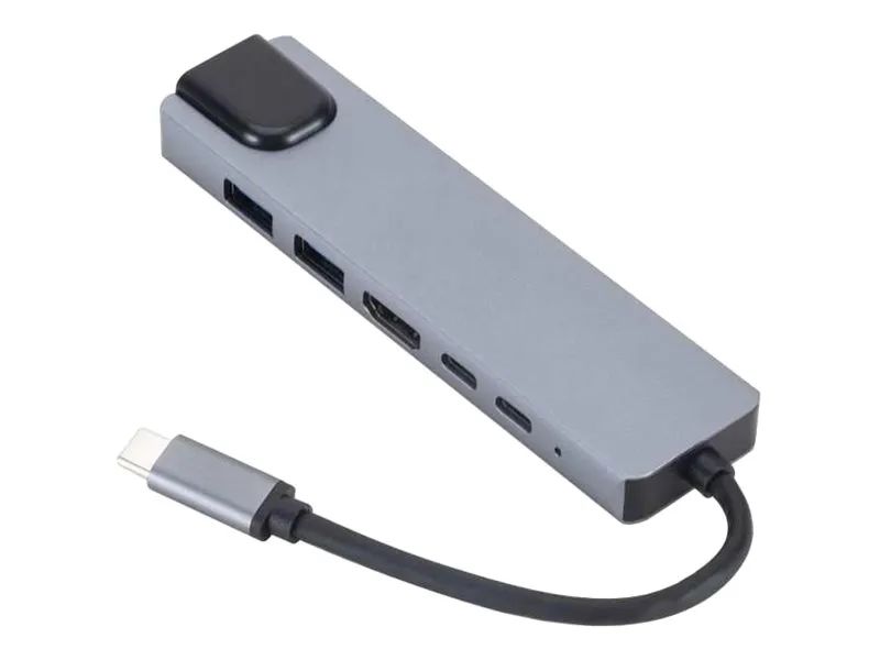 eSTUFF 6-in-1 Mobile Hub - Dockingstation - USB-C