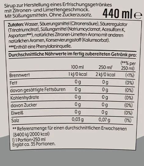 SodaStream Zitrone-Limette ohne Zucker Sirup 440ml