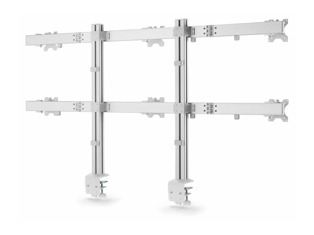 StarTech.com Six-Monitor Desk Mount w/ Crossbar, Up To 32" Screens/17.6lb - Befestigungskit - für 6 LCD-Displays - Säule, dual - Stahl, Kunststoff - weiß - Bildschirmgröße: 43.2-81.3 cm (17"-32")