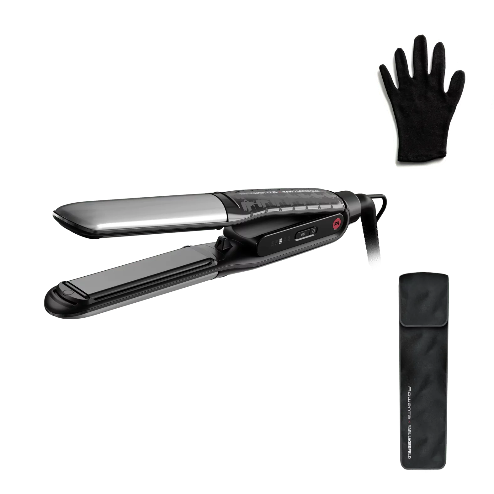 Rowenta X Karl Lagerfeld SF712L 2-in-1 Haarglätter und Lockenstab Thermostyle  - SILBER/SCHWARZ