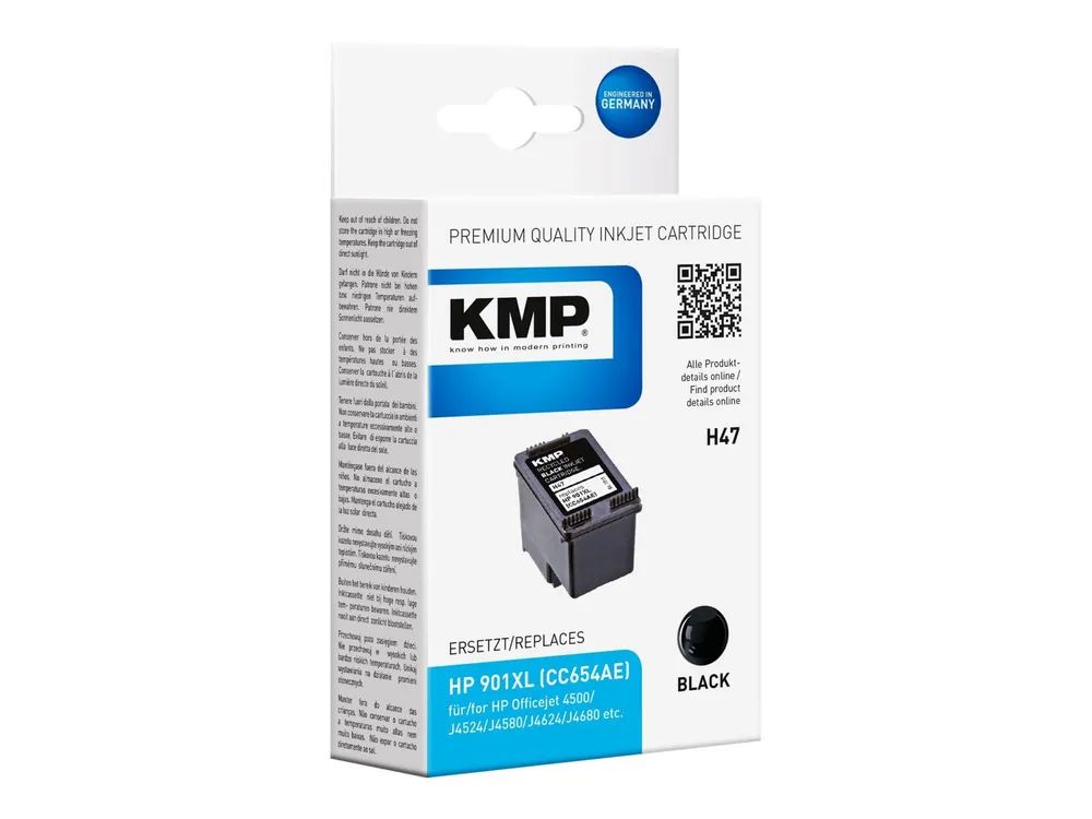KMP H47 - 14 ml - Schwarz - kompatibel - Tintenpatrone (Alternative zu: HP 901XL, HP CC654AE)