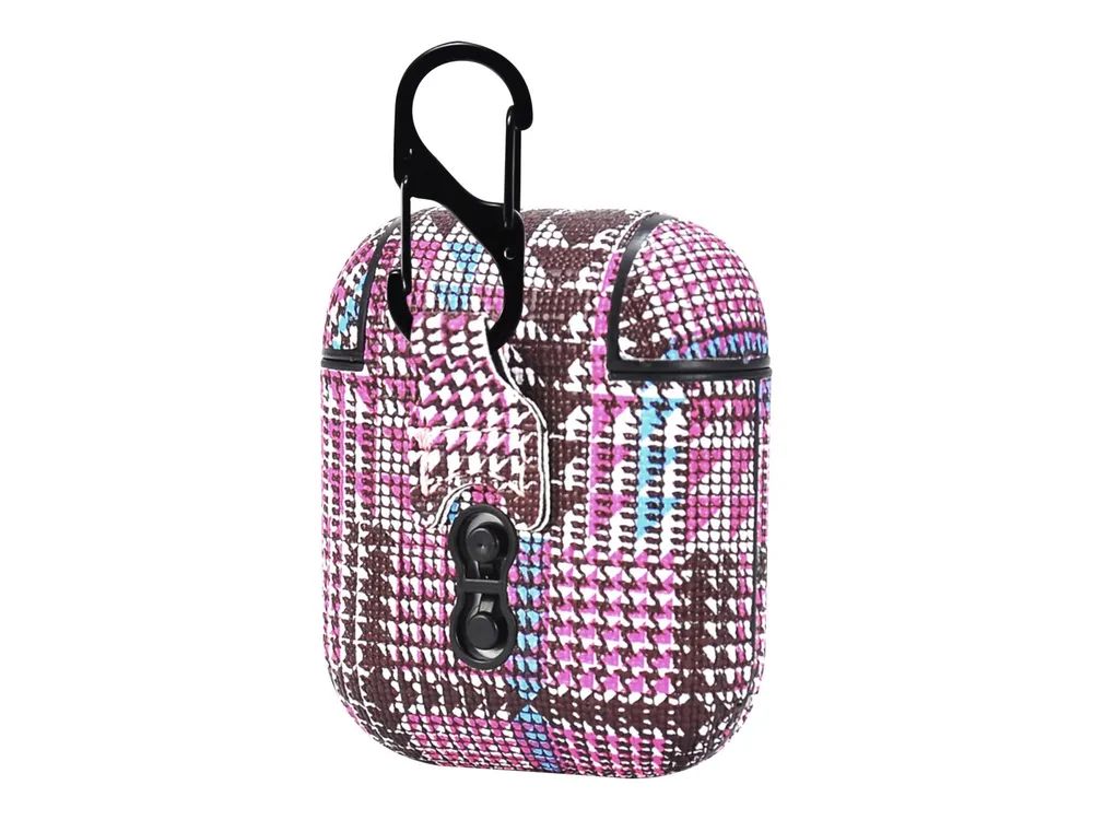 TerraTec Air Box - Tasche für Kopfhöhrer - Polycarbonat - Tartan Pink - für Apple AirPods (1. Generation, 2. Generation)