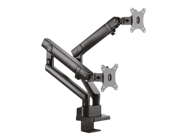 ICY BOX IB-MS314-T - Befestigungskit - einstellbarer Doppelarm - für 2 Monitore - Kunststoff, Stahl, Aluminiumlegierung - Schwarz - Bildschirmgröße: bis zu 81,3 cm (bis zu 32 Zoll)
