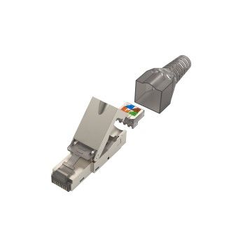 Hama Netzwerkstecker, CAT-6a, 10 Gbit/s, geschirmt, werkzeuglose Montage