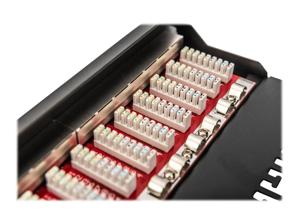 DIGITUS CAT 6A Patch Panel, geschirmt, 12-Port, 1HE, 10", schwarz