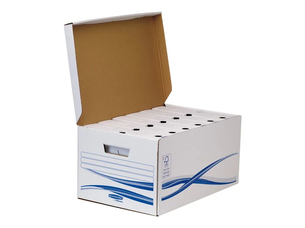 Fellowes Bankers Box Basic Maxi A4+ - Aktenbox - Rückenbreite: 80 mm - weiß (Packung mit 6)
