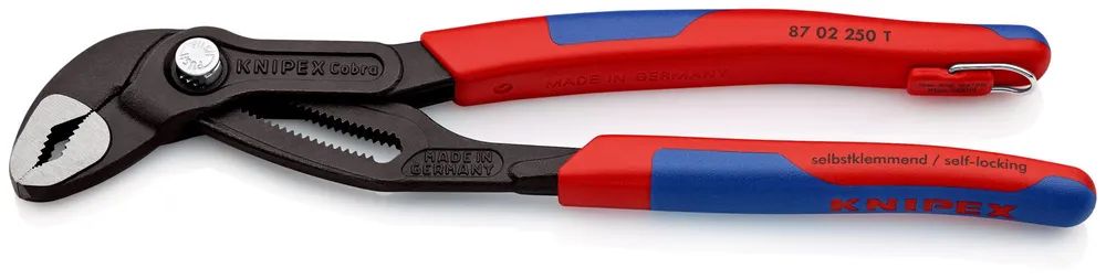 KNIPEX Cobra® Hightech-Wasserpumpenzange mit 2K-Hüllen, mit integrierter Befestigungsöse 250 mm