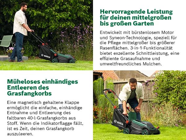 Bosch Rotak 18V2-38 Akku-Rasenmäher Kit