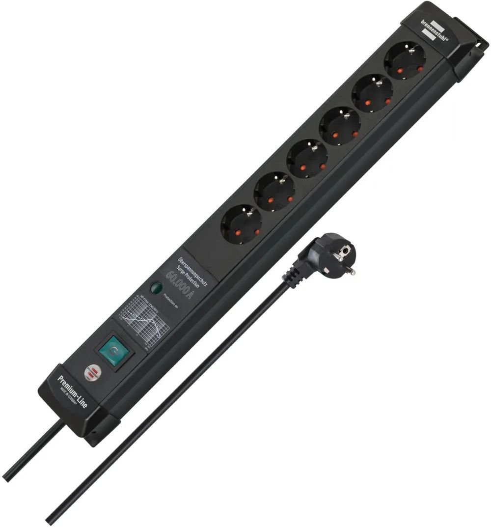 Brennenstuhl Premium-Line ÜSS 6fach schwarz *DE*
