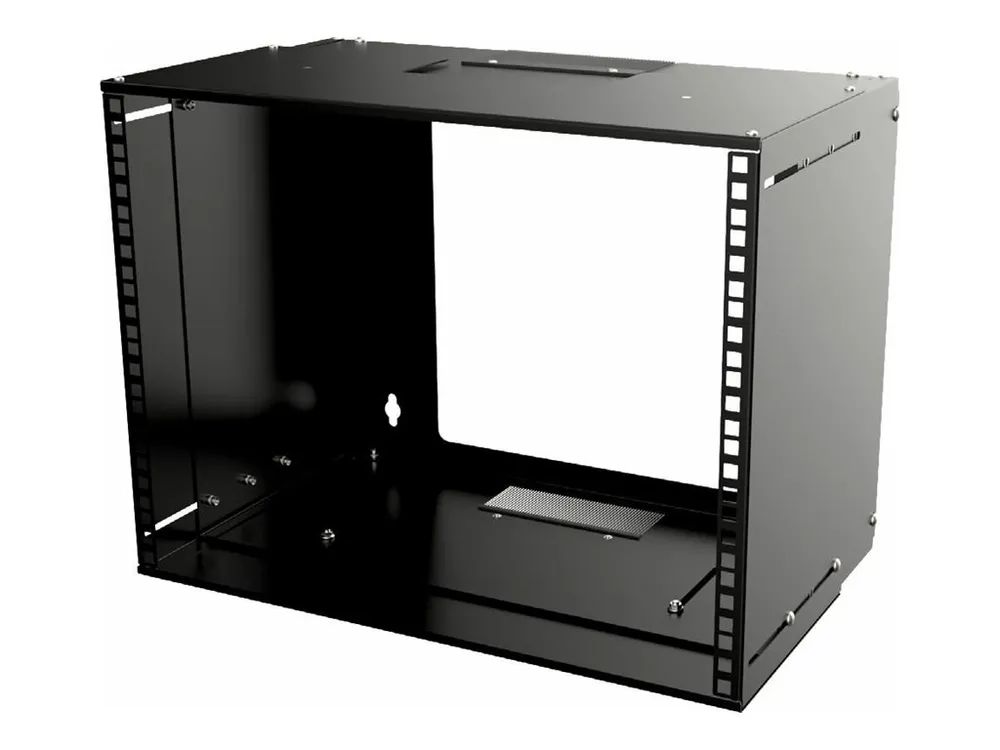 Lanview by Logon - Schrank offener Rahmen - adjustable depth - geeignet für Wandmontage - Schwarz - 6U - 48.3 cm (19")