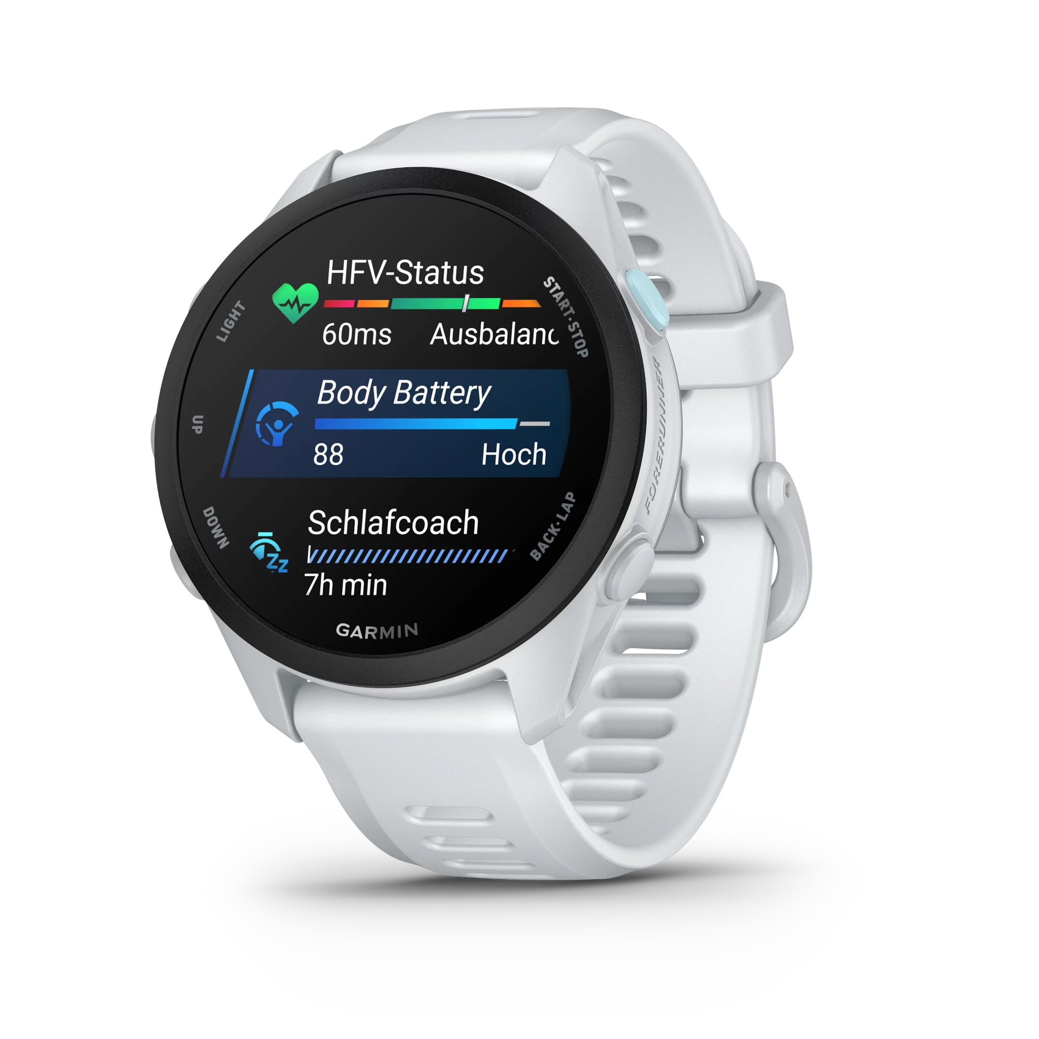 Garmin Forerunner 70 Steinweiss/Schwarz mit Schnellwechsel-Silikon-Armband