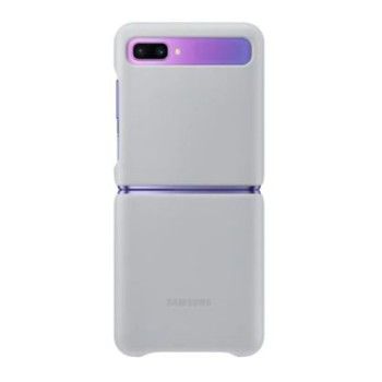 Samsung Leather-Cover "EF-VF700" für Galaxy Z Flip, Silber
