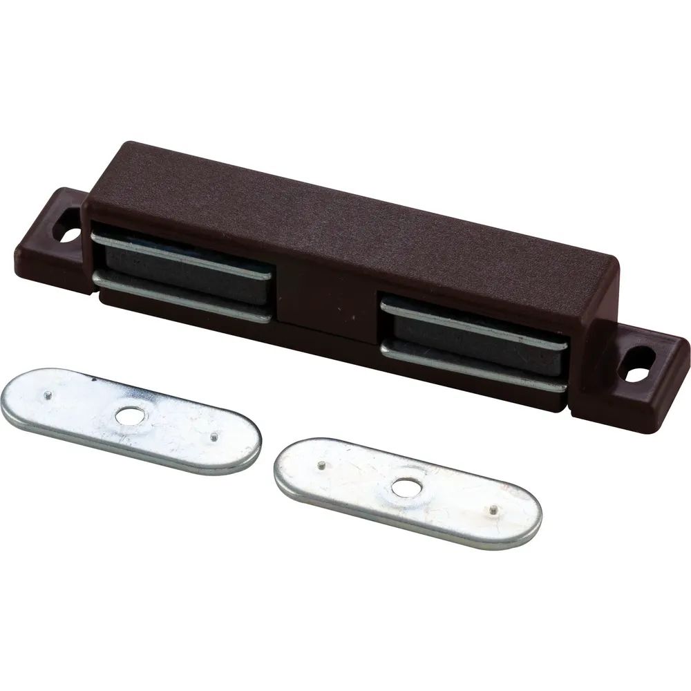 MACO Doppelmagnetschnapper Type 4.2, Haltekraft 4 kg, 1 Loch, Kunststoff braun