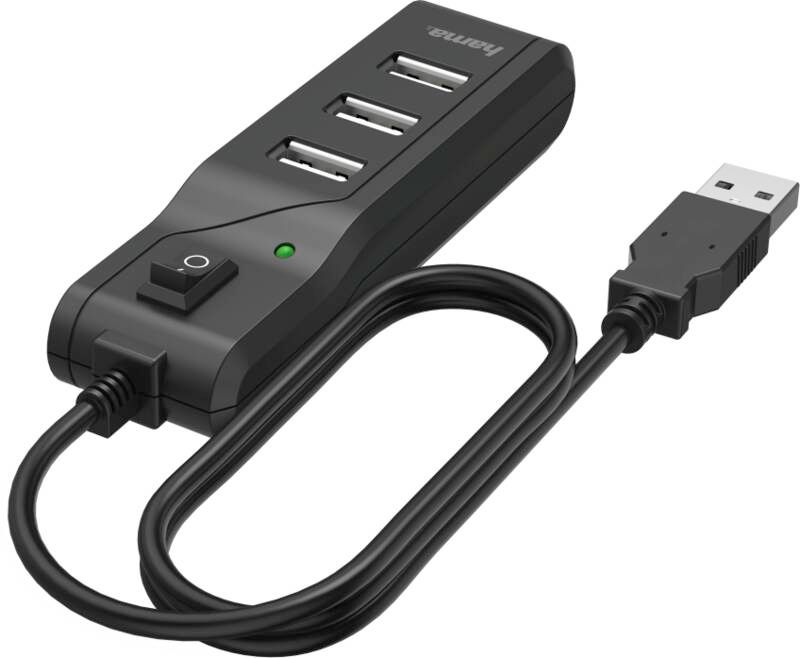Hama 200118 USB 2.0 Hub, 4 Ports, 480 Mbit/s