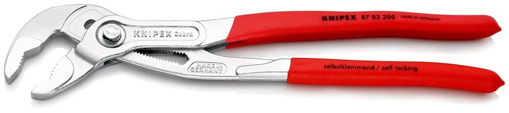KNIPEX Cobra® Hightech-Wasserpumpenzange mit rutschhemmendem Kunststoff überzogen verchromt 300 mm