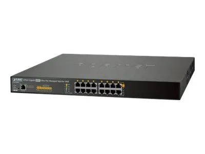Planet UPOE-800G - Power Injector (Rack - einbaufähig) - Wechselstrom 100/240 V - 400 Watt - Ethernet 10/100/1000 - Ausgangsanschlüsse: 8 - 1U - 48.3 cm (19")