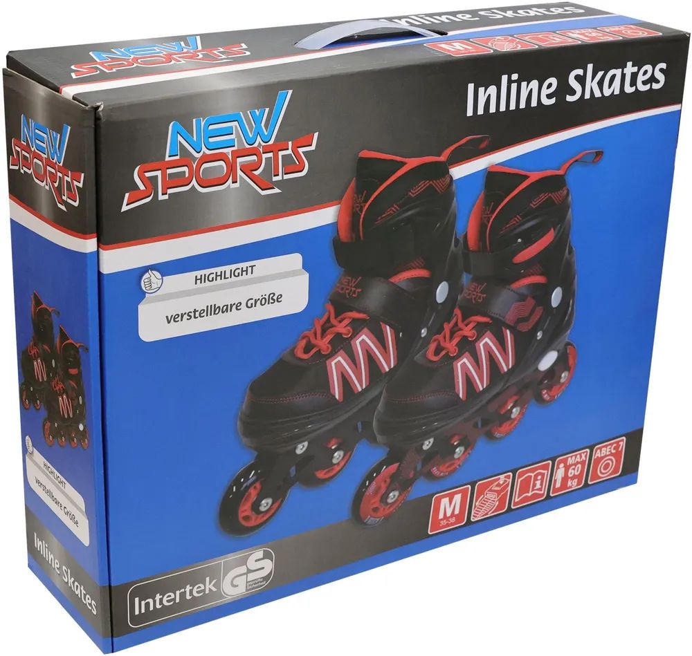 VEDES Großhandel GmbH - Ware NSP Inliner schwarz/rot ABEC 7, Gr.35-38