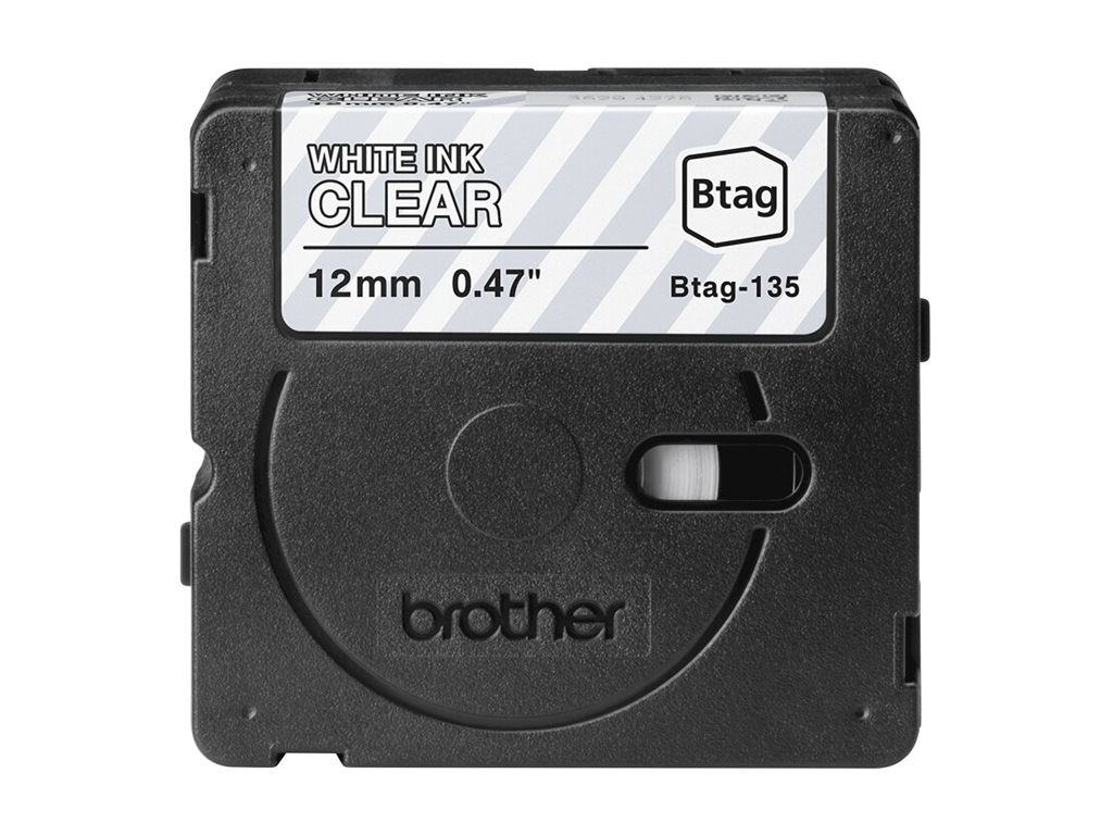 Brother BTAG-135 - Weiß auf durchsichtig - Rolle (1,2 cm x 4 m)