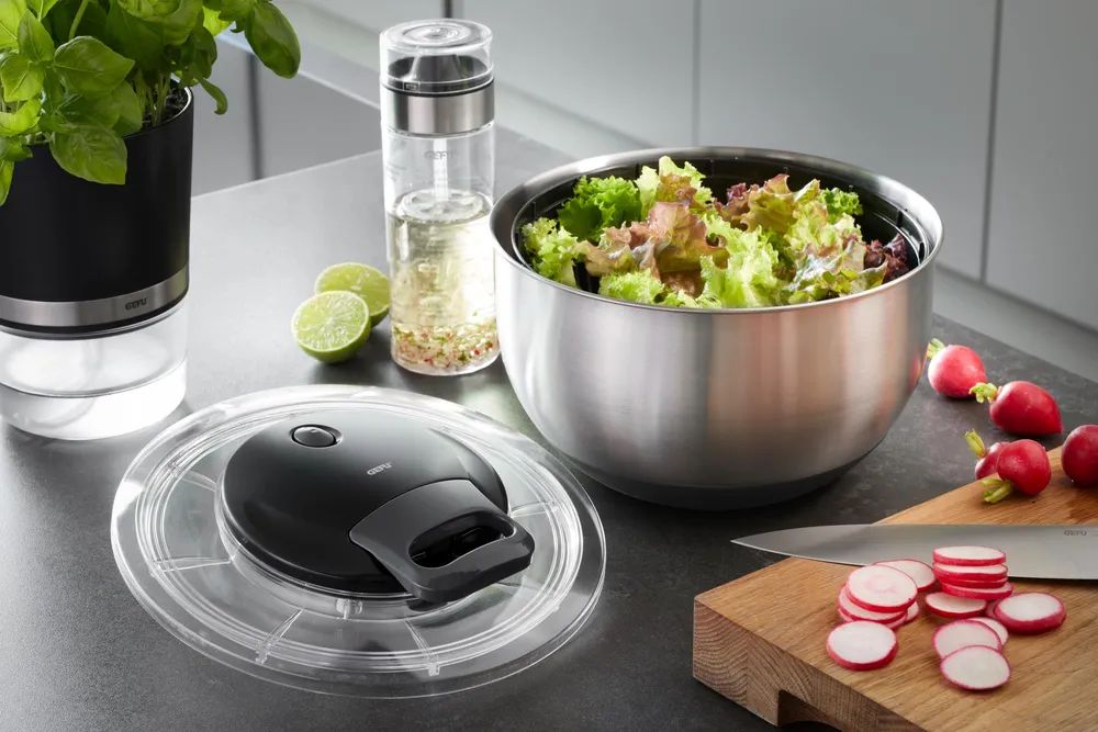 GEFU Salatschleuder PULLIT, Edelstahl, 4,5 L