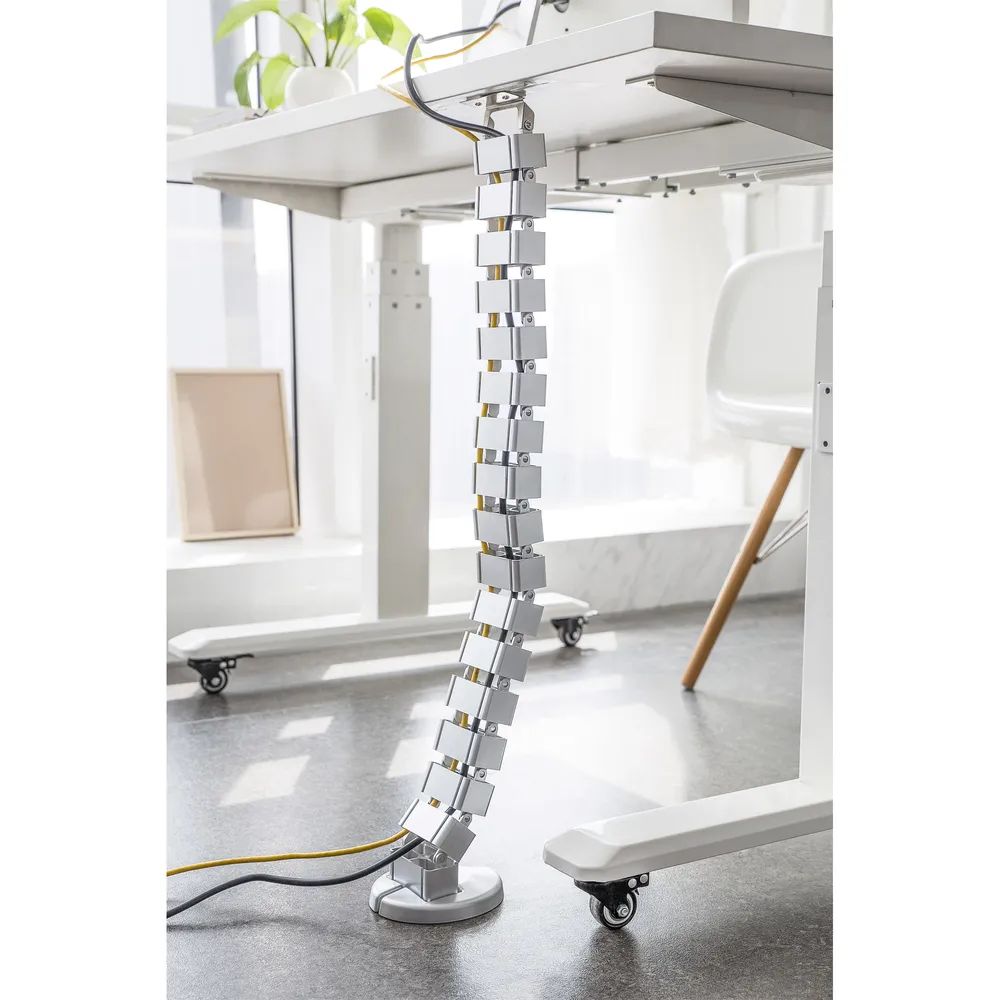 InLine Kabelkanal flexibel für höhenverstellbare Tische - 4 Kammern - grau
