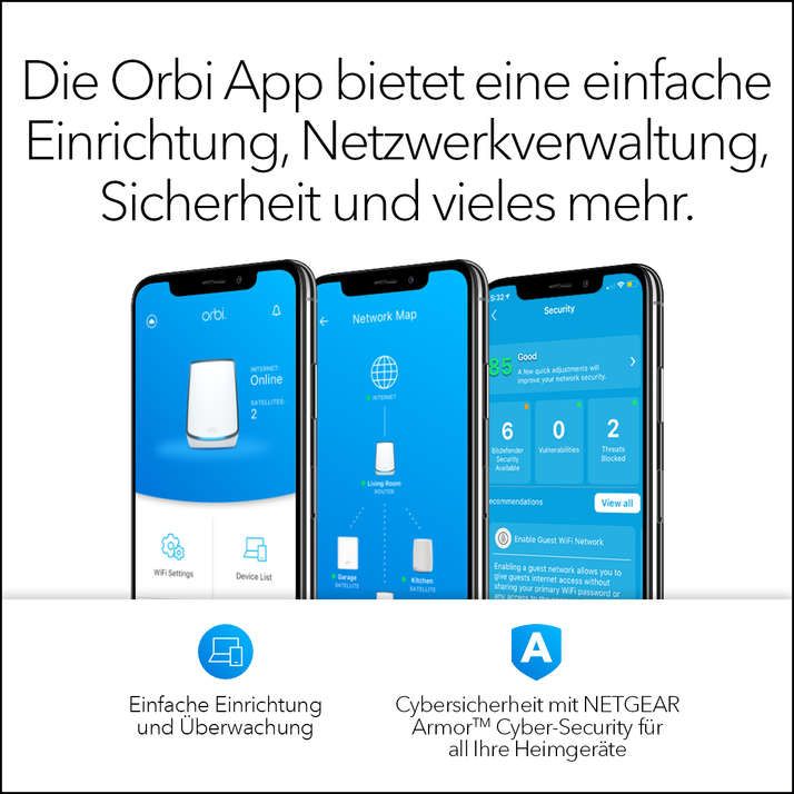 Netgear Orbi WiFi System RBK852 - WLAN-System - (Router, Extender)