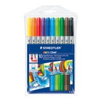 STAEDTLER Noris Club 320 - Doppelspitzenfilzstift - gemischte Farben - wasserbasierte Tinte - 3 mm / 1 mm - breit / fein (Packung mit 10)