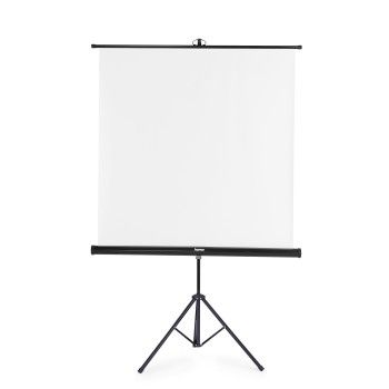 Hama Leinwand mit Stativ, 125 x 125 cm, 2in1, mobiles Set, Teleskoprohr, Weiß