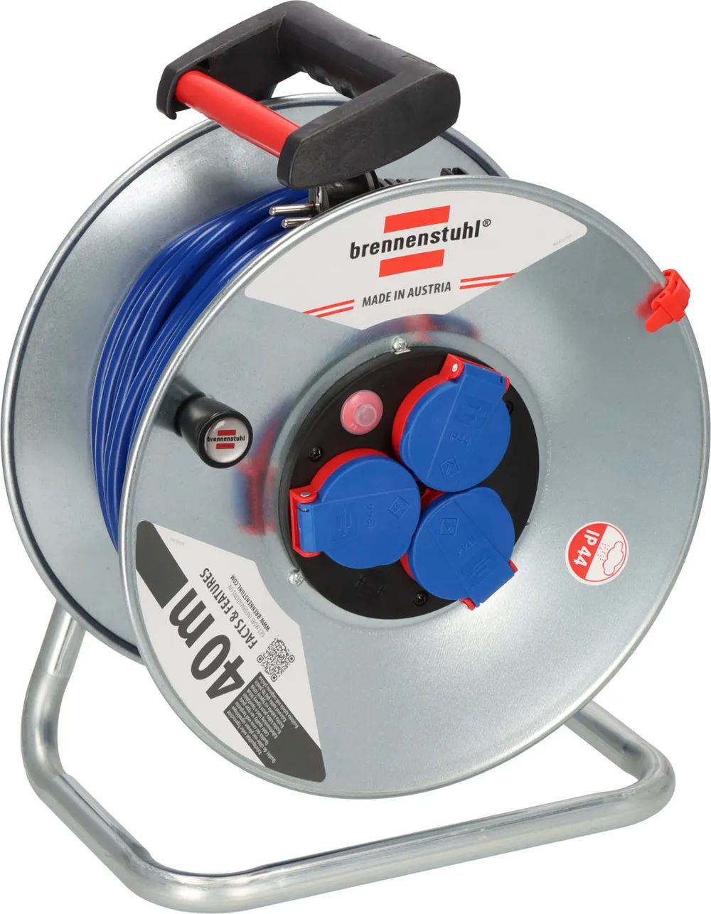 Hugo Brennenstuhl GmbH & Co. KG Garant® Kabeltrommel SK 290 IP44, 3x Typ F, 40m AT-N05V3V3-F 3G1,5 blau