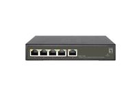 LevelOne Hilbert 5-Port Gigabit PoE Smart Lite Switch - 802.3at/af PoE - 4 PoE Ausgänge - 60W PoE-Leistungsbudget - Managed - L2 - Gigabit Ethernet (10/100/1000) - Vollduplex - Power over Ethernet (PoE)