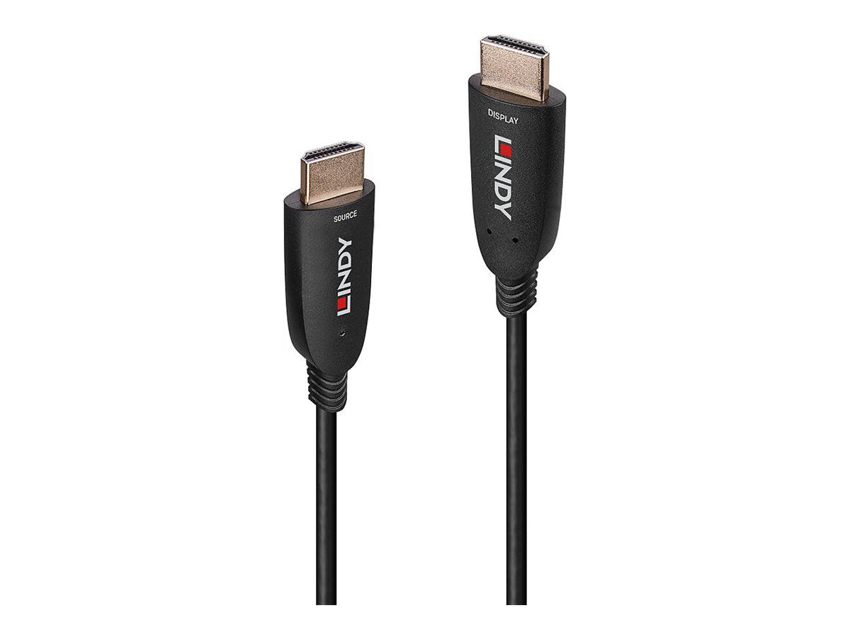 Lindy HDMI-Kabel - HDMI männlich zu HDMI männlich - 60 m - Hybrid Kupfer/Kohlefaser - Schwarz - unterstützt 8K 60 Hz (7680 x 4320)