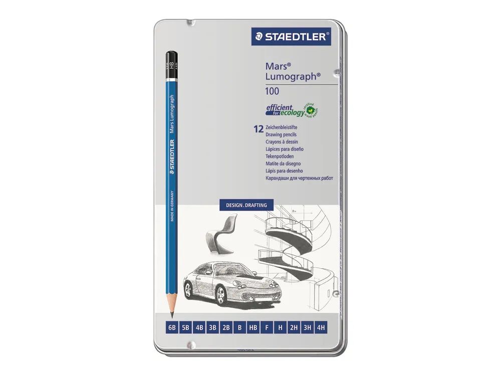 STAEDTLER Mars Lumograph - Bleistift - gemischt - 2 mm (Packung mit 12)