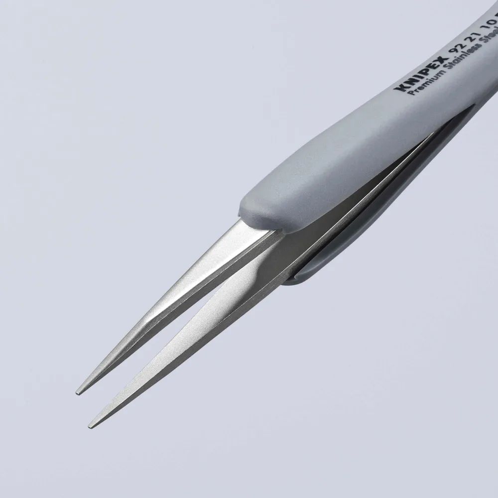 KNIPEX Präzisionspinzette mit gummiertem Griff ESD gummierter Griff 123 mm