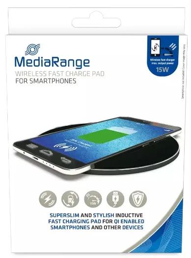 Media Range MediaRange Wireless Fast Charge Pad for Smartphones black 15W