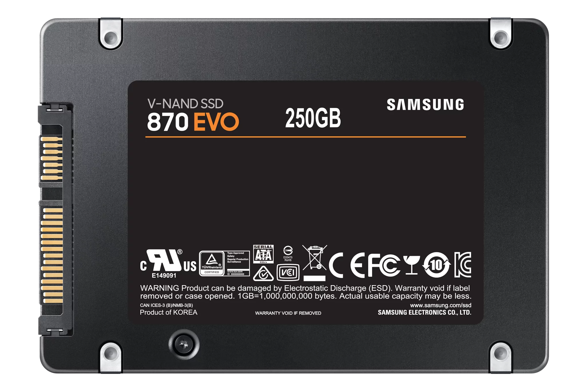 Samsung 870 EVO MZ-77E250B - SSD - verschlüsselt - 250 GB - intern - 2.5" (6.4 cm)