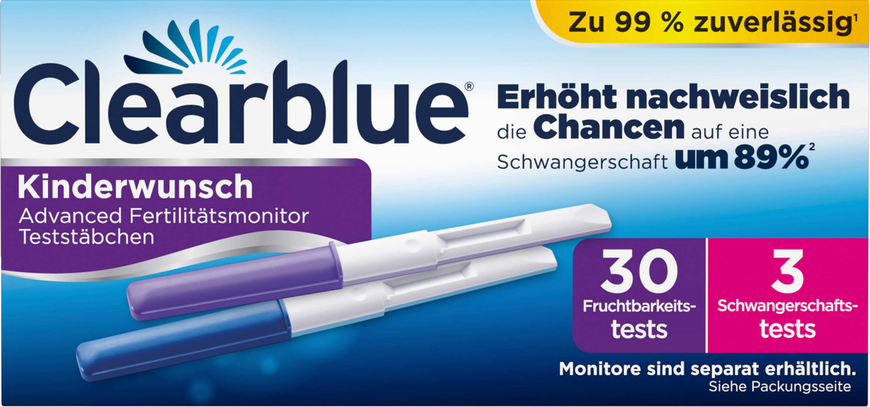 Clearblue Fertilitätsmonitor Teststäbchen 30+3