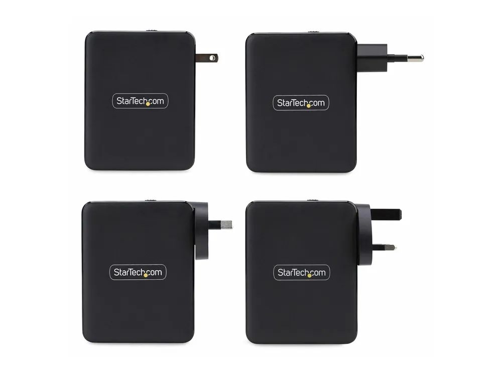 StarTech.com 140W USB-C Wall Charger, USB-C/USB-A, PD GaN Power Adapter - Netzteil - GaN-Technologie - 140 Watt - 5 A - Power Delivery 3.1 - 4 Ausgabeanschlussstellen (USB, 3 x USB-C)