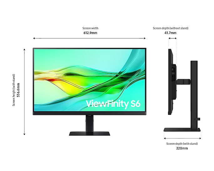 Samsung ViewFinity S6 S27D600UAU - S60UD Series - LED-Monitor - USB - 68.6 cm (27")